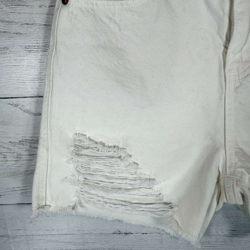 Judy Blue High Rise White Medium women cut off denim shorts summer distressed - Picture 11 of 14